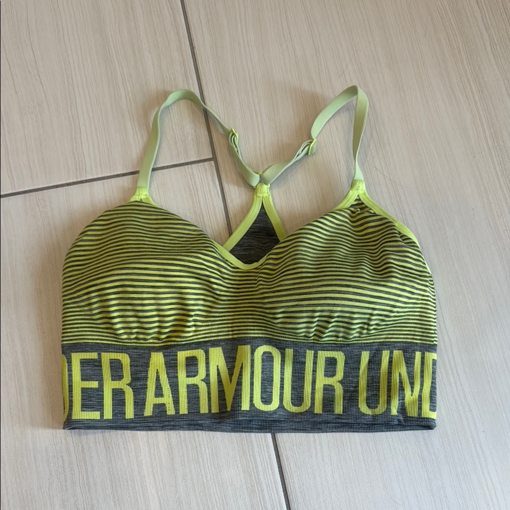 Under Armour Yellow and Gray Sports Bra
